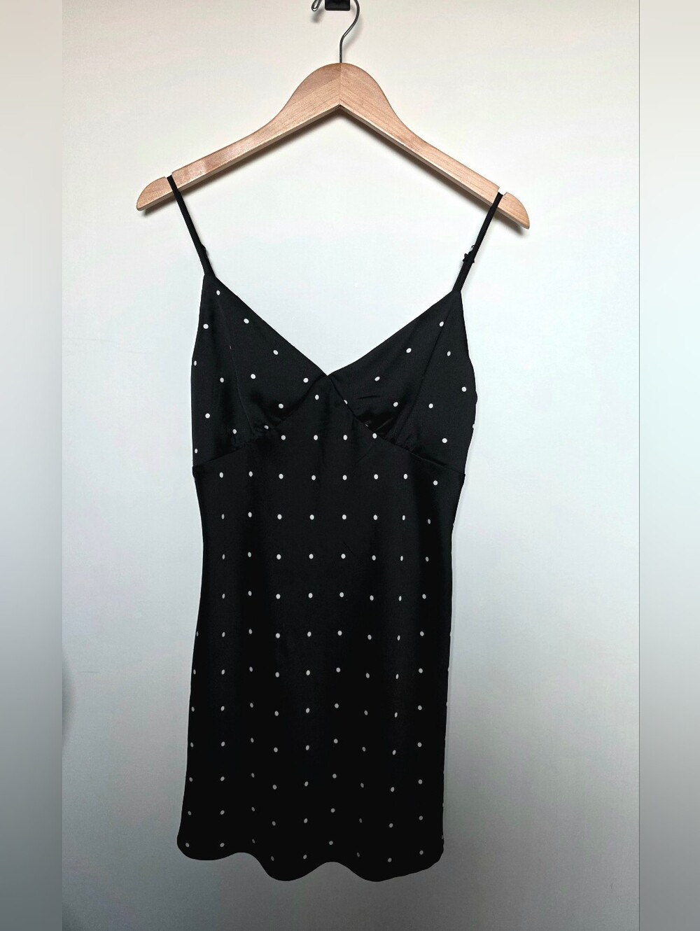 Dynamite Black Polka Dot Slip Dress